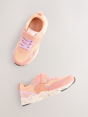 Multi Orange Standard Fit (F) Elastic Lace Touch Fasten Trainers - Image 4 of 8