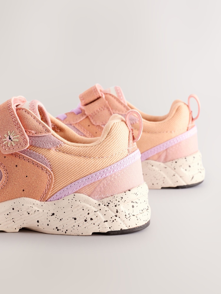 Multi Orange Standard Fit (F) Elastic Lace Touch Fasten Trainers - Image 8 of 8