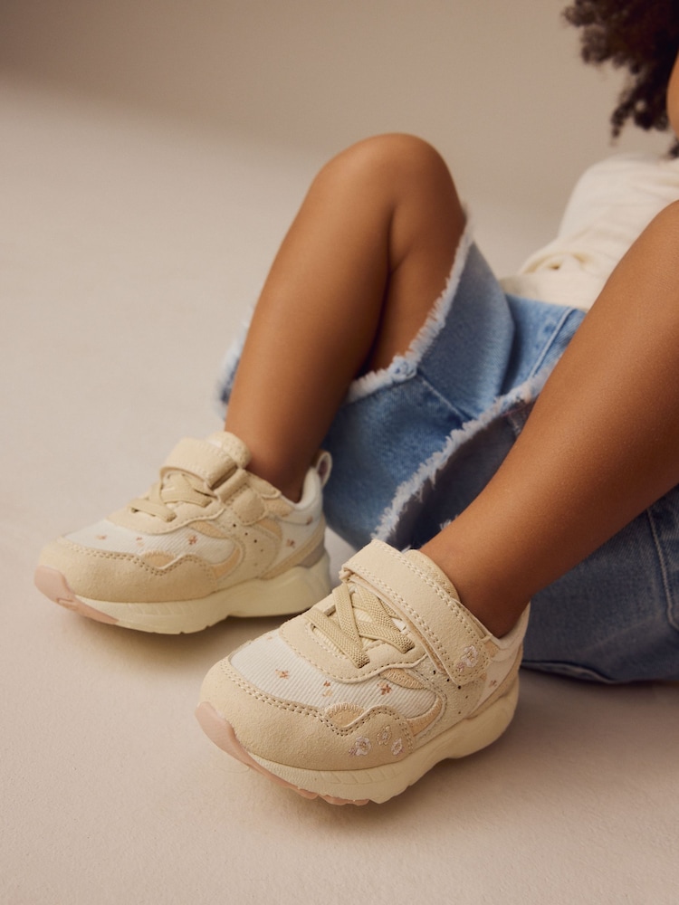 Neutral Embroidered Floral - Zapatillas deportivas con cierre de velcro con cordones elásticos - Imagen 2 de 8 Neutral Embroidered Floral - Zapatillas deportivas con cierre de velcro con cordones elásticos - Imagen 2 de 8