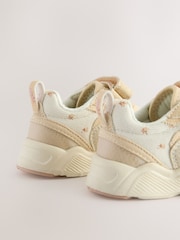 Neutral Embroidered Floral Elastic Lace Touch Fasten Trainers - Image 7 of 8