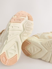 Neutral Embroidered Floral Elastic Lace Touch Fasten Trainers - Image 8 of 8