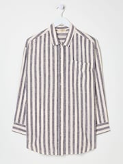 FatFace White Beachwear Stripe Longline Shirt - Image 6 of 6