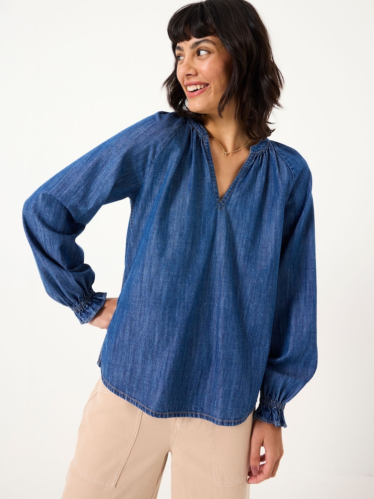 Azul - Blusa de denim - Imagen 1 de 5