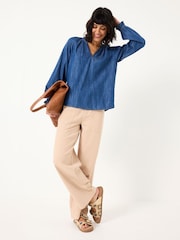 Azul - Blusa de denim - Imagen 3 de 5