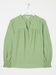 FatFace Poppy Olive Green Embroidered Blouse - Image 9 of 9