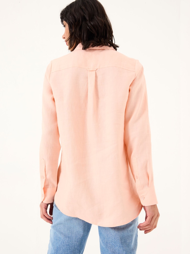 Coral rosa - FatFace Olivia Camisa de lino - Imagen 2 de 6