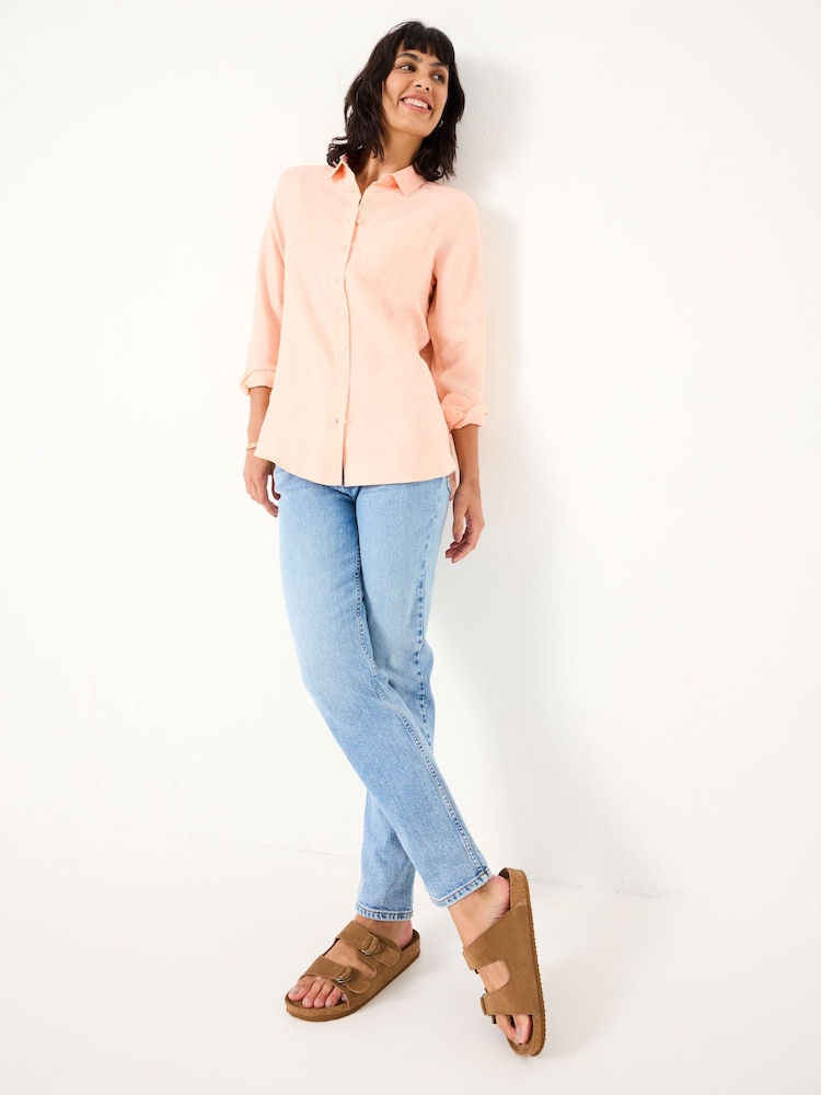 FatFace Coral Pink Olivia Linen Shirt - Image 3 of 6