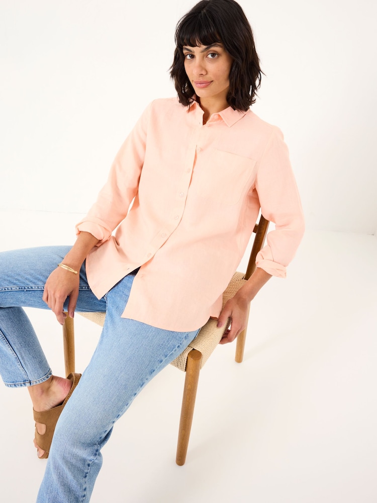 FatFace Coral Pink Olivia Linen Shirt - Image 4 of 6