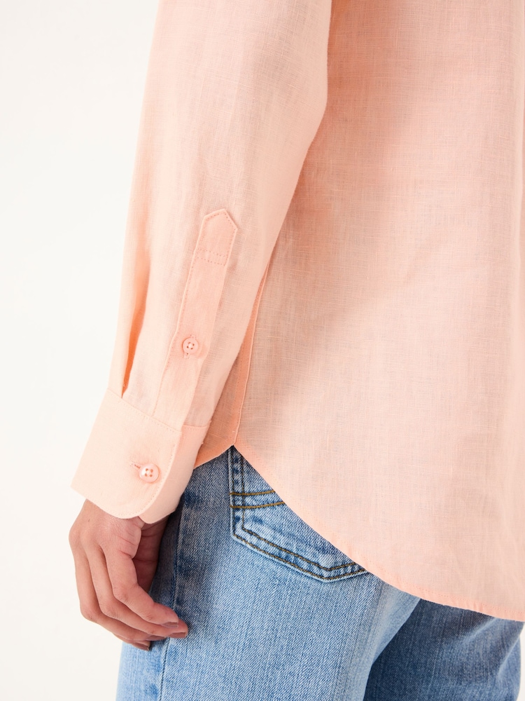 FatFace Coral Pink Olivia Linen Shirt - Image 5 of 6