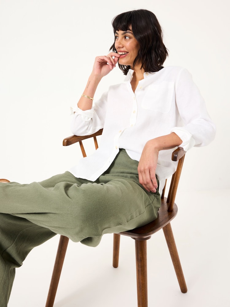 FatFace White Olivia Linen Shirt - Image 5 of 6