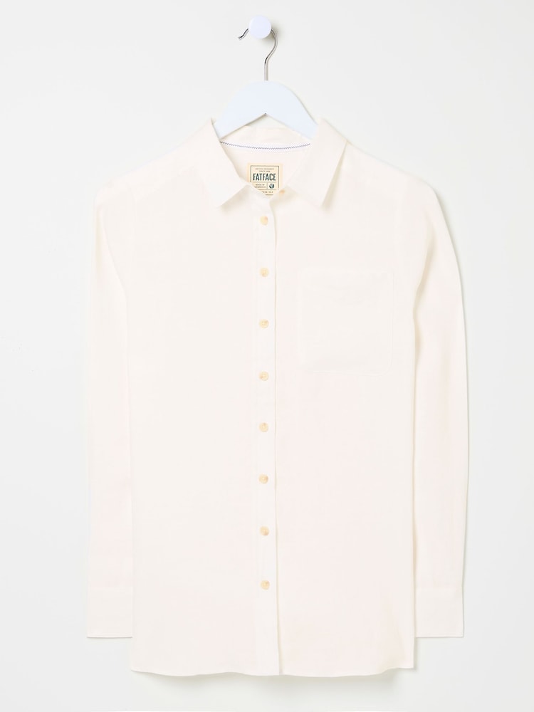 FatFace White Olivia Linen Shirt - Image 6 of 6 FatFace White Olivia Linen Shirt - Image 6 of 6