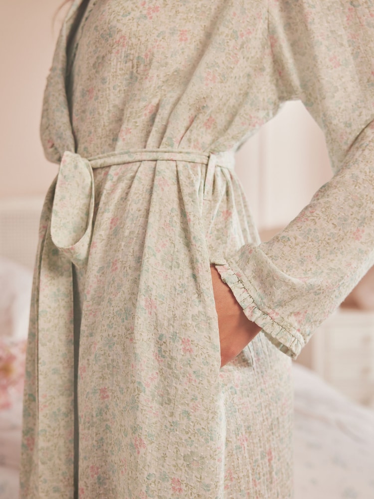 Shabby Chic by Rachel Ashwell® Green Ditsy Print Robe - Image 5 of 6