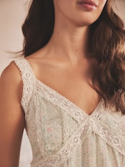 Shabby Chic by Rachel Ashwell® Green Ditsy Cami Pyjamas - Image 4 of 7
