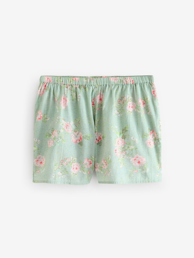 Shabby Chic by Rachel Ashwell® Green Floral Print Cami Short Set Pyjamas - Image 7 of 10