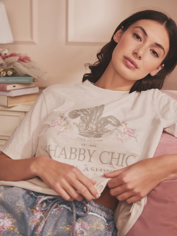 Shabby Chic by Rachel Ashwell® Beige 100% Cotton Jersey Lounge T-Shirt - Image 2 of 4