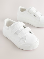 White Standard Fit (F) Chunky Trainers With Touch Fastening - Image 3 of 5