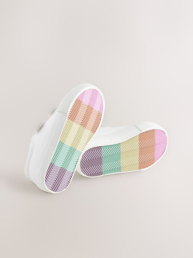White Standard Fit (F) Chunky Trainers With Touch Fastening - Image 5 of 5