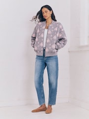 Shabby Chic by Rachel Ashwell® Grey Floral Print Quilted Bomber Jacket - Image 2 of 6