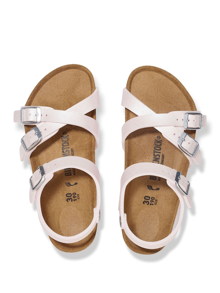 Birkenstock Pink Kids Kumba Saffiano Iridescent Sandals - Image 3 of 3