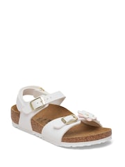 Birkenstock White Rio Birkibuc Kids Sandals - Image 2 of 3