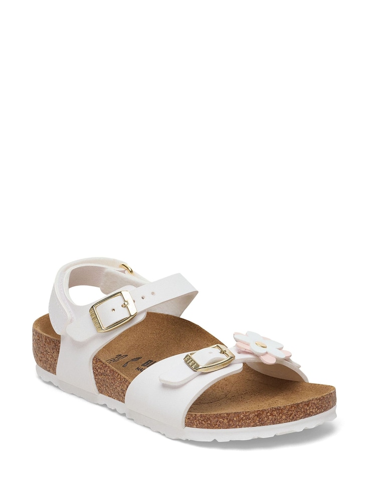 Birkenstock White Rio Birkibuc Kids Sandals - Image 2 of 3