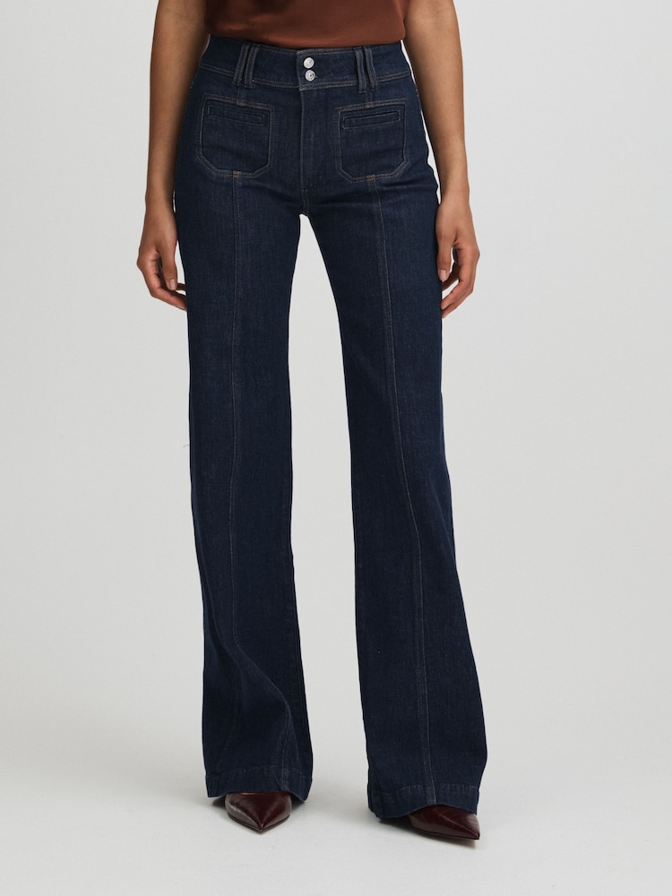 Paige – Catania – Blaue Jeans mit weitem Bein und sichtbaren Knöpfen - Bild 1 von 5