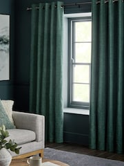 Chevron Chenille Eyelet Lined Curtains - Imagen 2 de 5