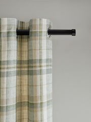 Linen Look Check Eyelet Lined Curtains - Imagen 1 de 5