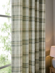 Linen Look Check Eyelet Lined Curtains - Imagen 4 de 5