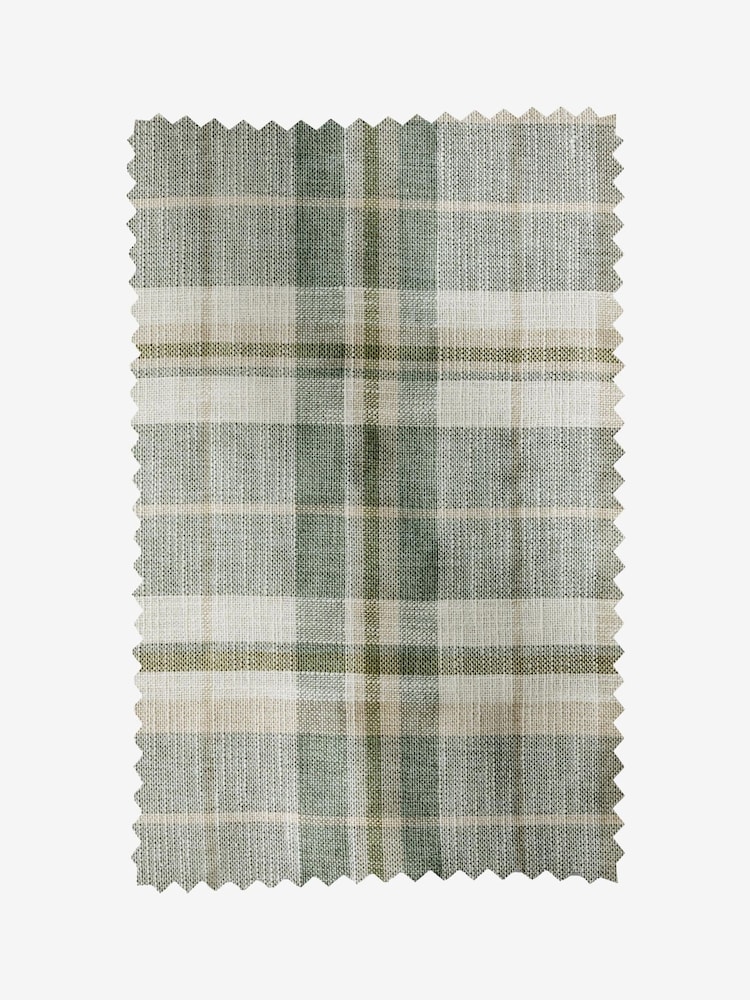 Linen Look Check Eyelet Lined Curtains - Imagen 5 de 5