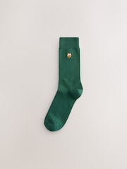 Red/Green Christmas Embroidered Socks - Image 6 of 8