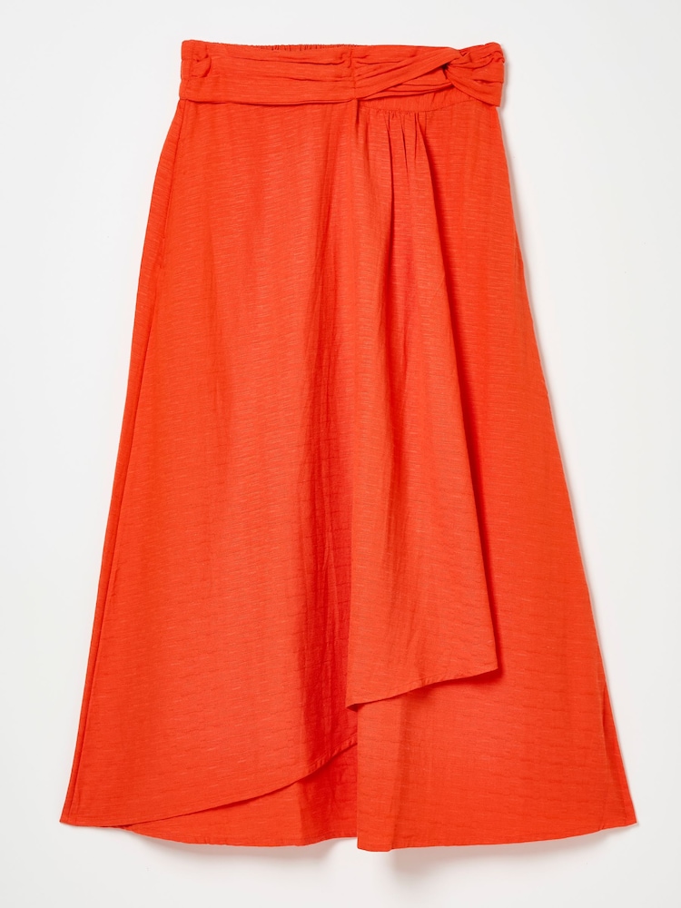 FatFace Burnt Orange Juni Midi Skirt - Image 10 of 10