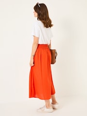 FatFace Burnt Orange Juni Midi Skirt - Image 2 of 10