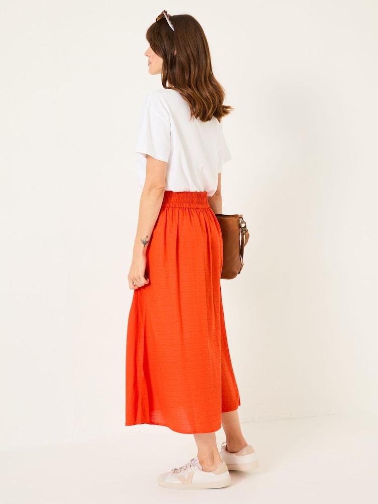 FatFace Burnt Orange Juni Midi Skirt - Image 2 of 10