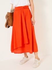 FatFace Burnt Orange Juni Midi Skirt - Image 4 of 10