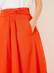 FatFace Burnt Orange Juni Midi Skirt - Image 5 of 10