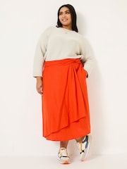 FatFace Burnt Orange Juni Midi Skirt - Image 6 of 10