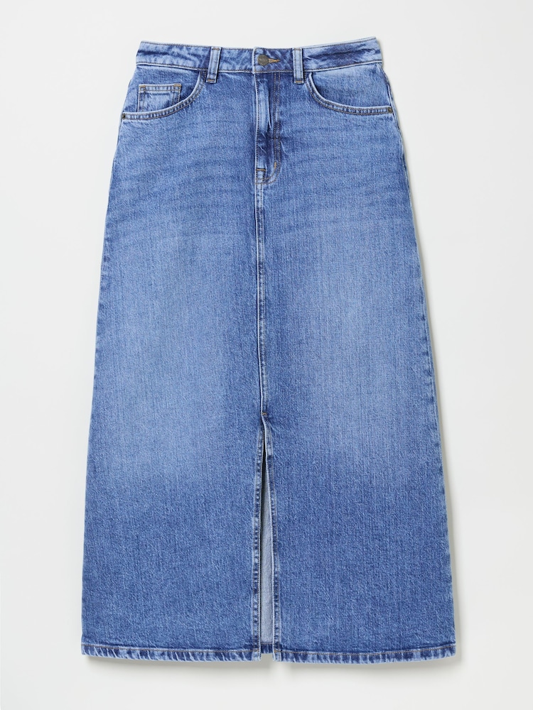 FatFace Blue Denim Carla Midi Skirt - Image 10 of 10
