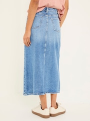 FatFace Blue Denim Carla Midi Skirt - Image 2 of 10