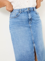 FatFace Blue Denim Carla Midi Skirt - Image 9 of 10
