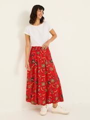 FatFace Burnt Orange Suki Midi Skirt - Image 1 of 6