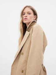 Gap Cream Icon Notch Collar Trench Coat - Image 3 of 7