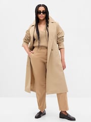 Gap Cream Icon Notch Collar Trench Coat - Image 4 of 7