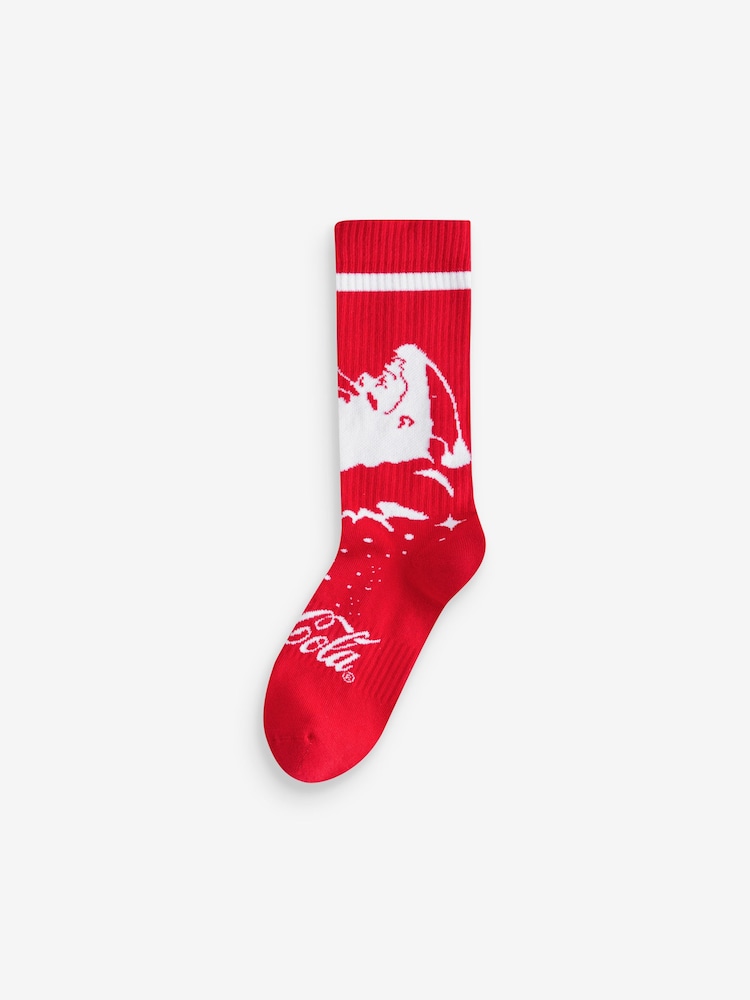Rouge/blanc/noir - Chaussettes de sport Coca Cola de Noël - Image 5 of 6