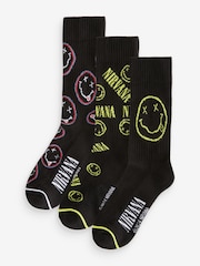 Черный - Nirvana Pattern Sports Socks 3 Pack - Изображение 1 из 6