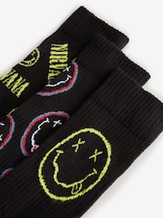 Черный - Nirvana Pattern Sports Socks 3 Pack - Изображение 5 из 6