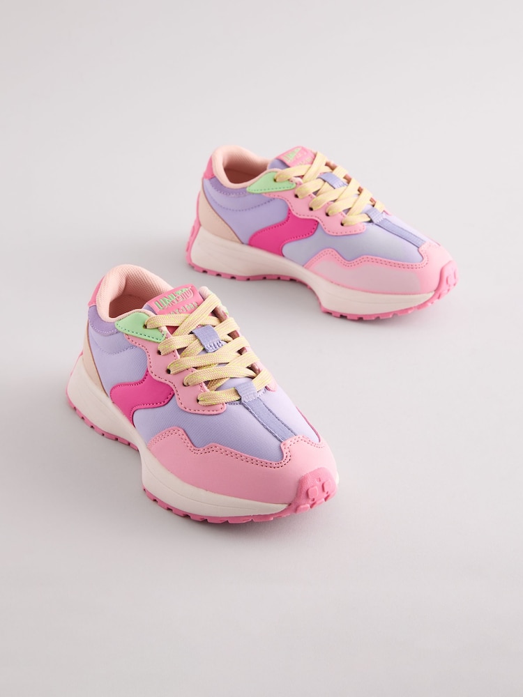 Pink Colourblock Lace-Up Chunky Trainers - Image 1 of 5
