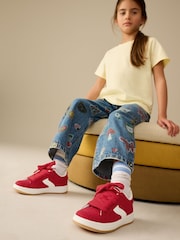 Red Lace-Up Chunky Trainers - Image 2 of 9