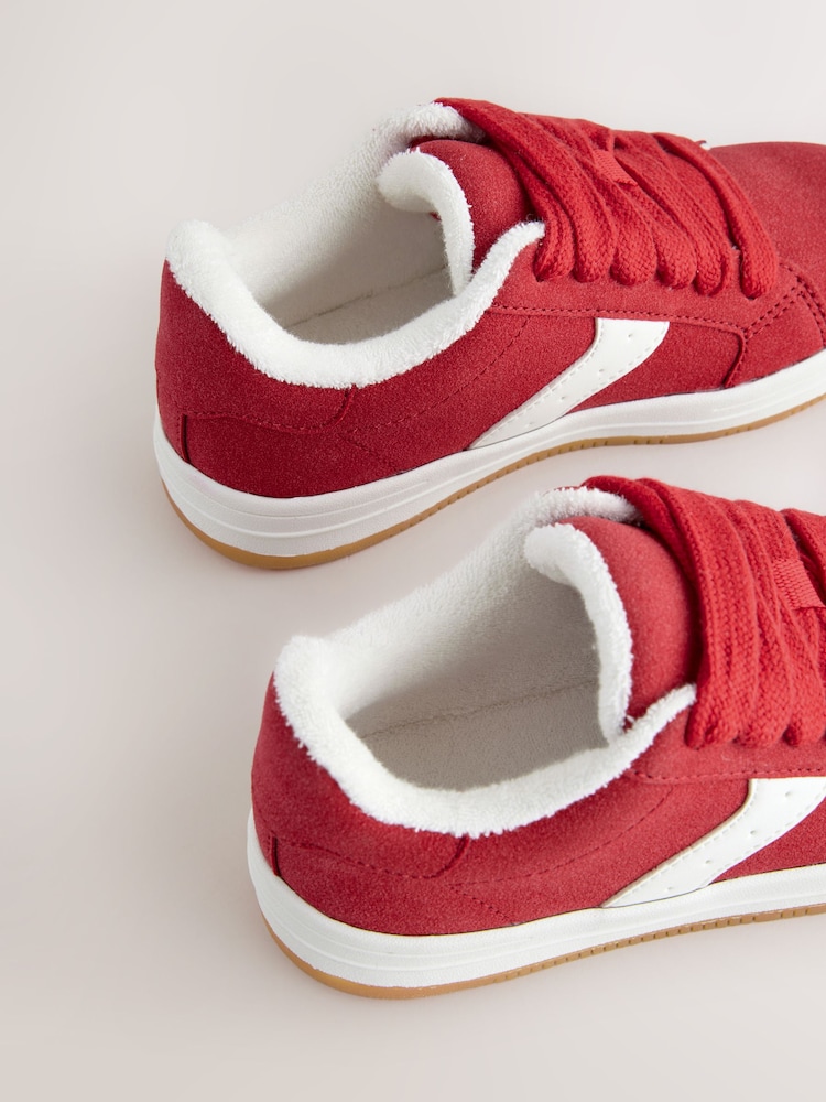 Red Lace-Up Chunky Trainers - Image 9 of 9