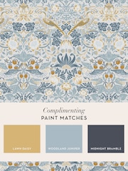William Morris At Home Soft Blue Strawberry Thief 10M Wallpaper - Image 4 of 4